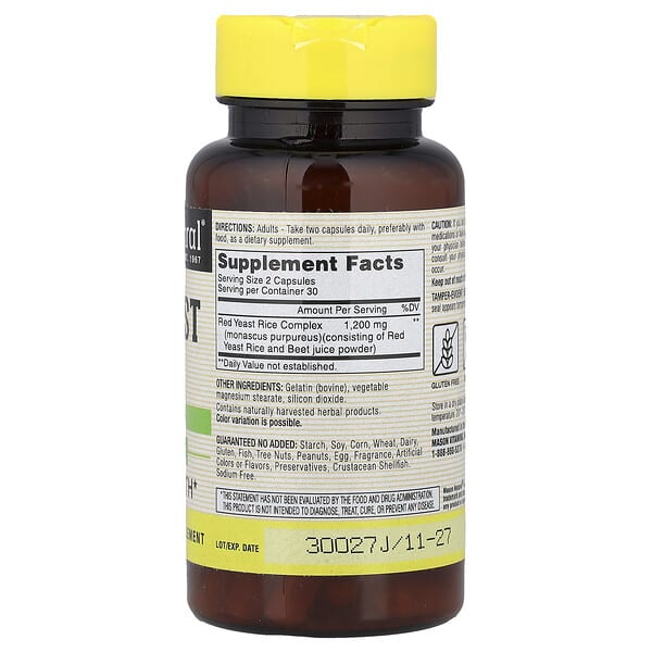 Mason Natural, 全草紅麴米，60 粒