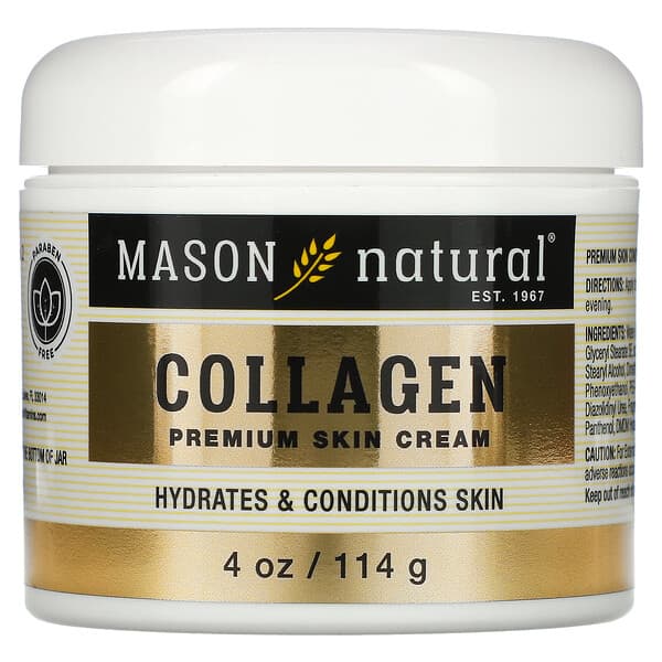 Mason Natural, крем для шкіри з колагеном преміальної якості, з запахом груші, 114 г (4 унції)