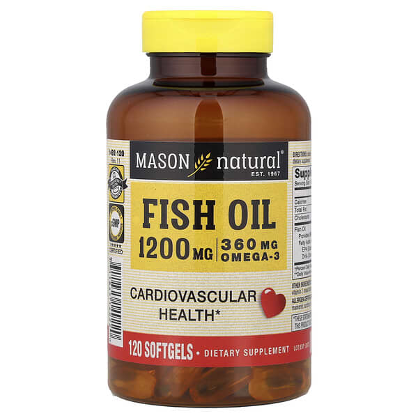 Mason Natural, 피쉬 오일, 1,200mg, 소프트젤 120정