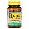 Vitamina D3, 5000 UI (125 mcg), 100 cápsulas blandas