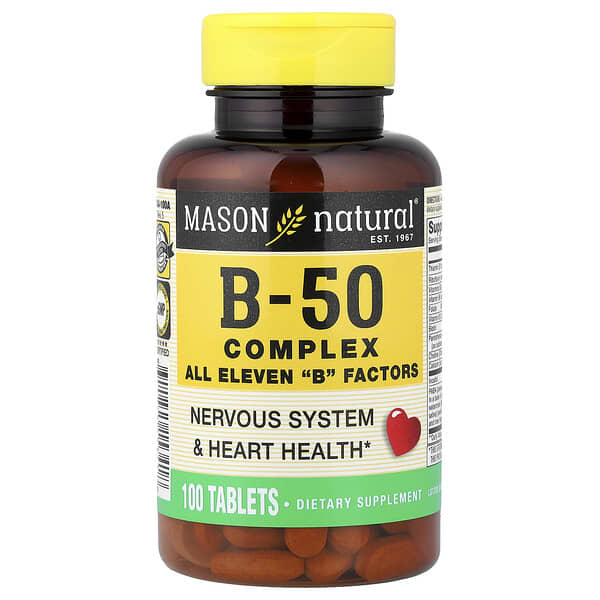 Vitamin B-50 Complex, 100 Tablets