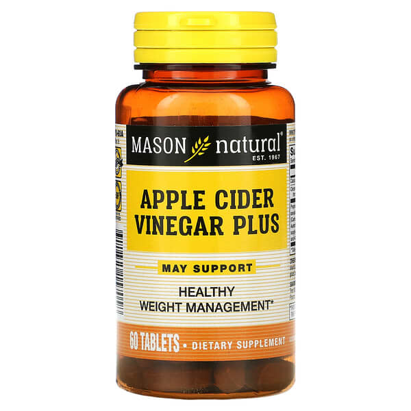 Mason Natural, Vinagre de Sidra de Maçã Plus, 60 Comprimidos
