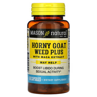 Mason Natural, Horny Goat Weed Plus, con estratto di maca, 60 capsule