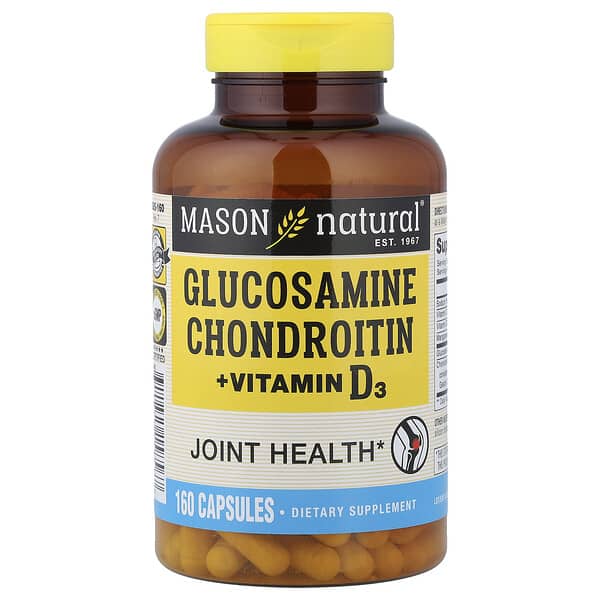 Mason Natural Glucosamine Chondroitin + Vitamin D3, 160 Capsules