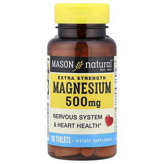 Mason Natural, Magnesium, ekstra styrke, 500 mg, 100 tabletter