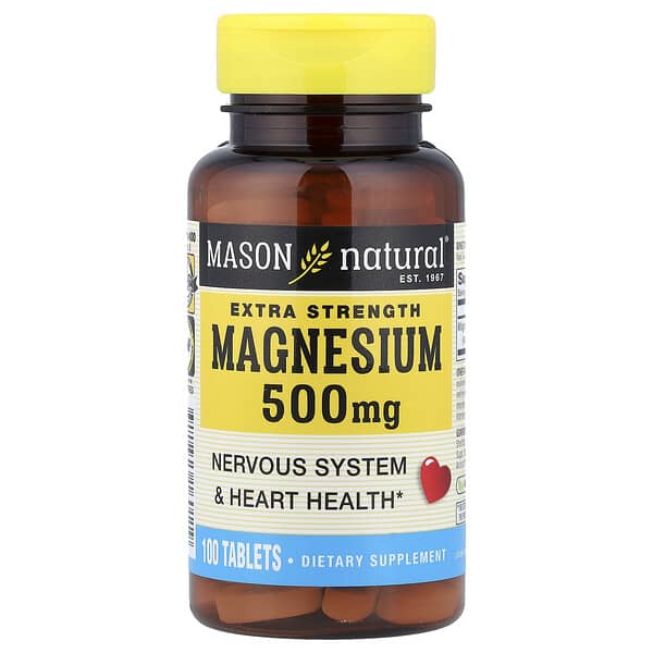 Mason Natural Magnesium, 500 mg, 100 Tablets