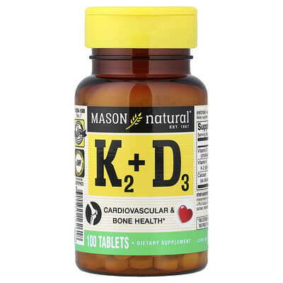 MasonNatural,витаминыК2иD3,100мкг,100таблеток