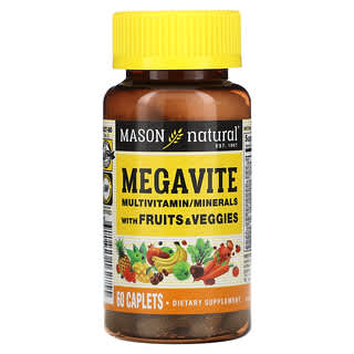 Mason Natural, Megavite, мультивитамины и минералы, 60 капсул