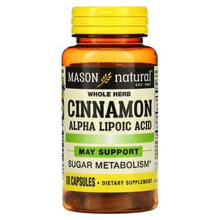 Mason Natural, Acide alpha-lipoïque à la cannelle, 60 capsules