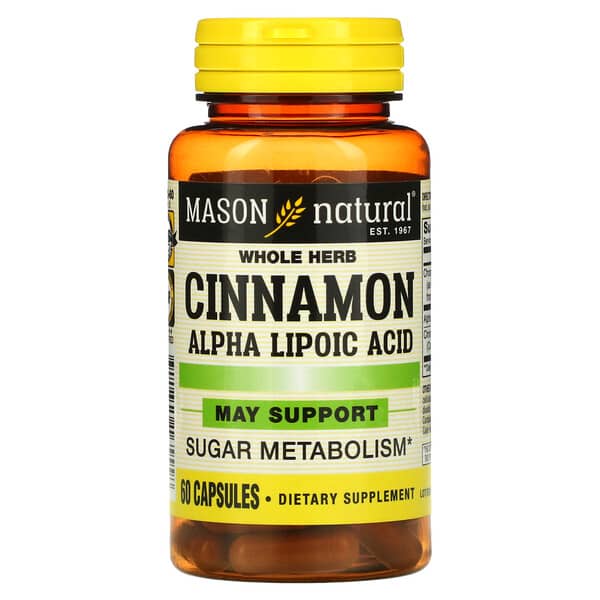 Mason Natural‏, Cinnamon Alpha Lipoic Acid, 60 Capsules