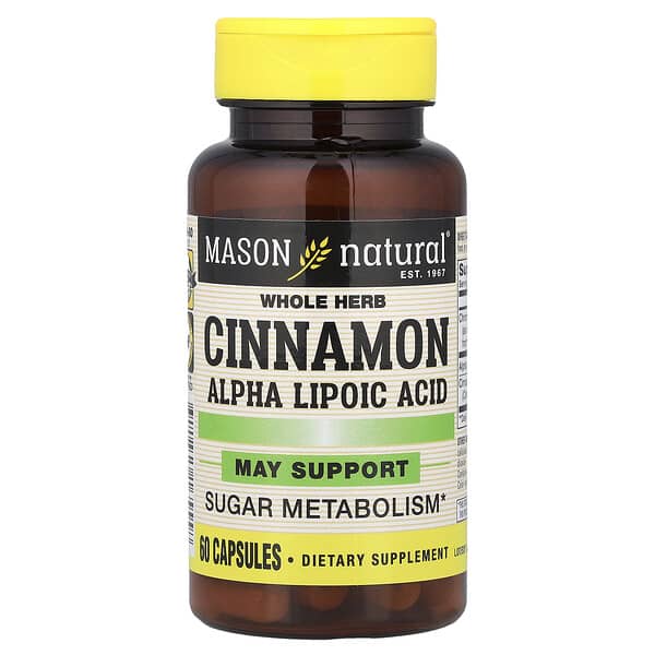 Mason Natural, 계피 알파 리포산 복합체, 캡슐 60개