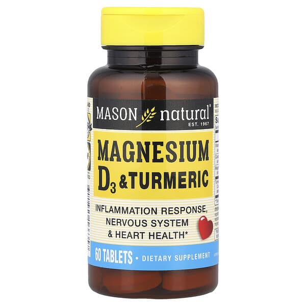 Magnesium, Vitamin D3 & Turmeric, 60 Tablets