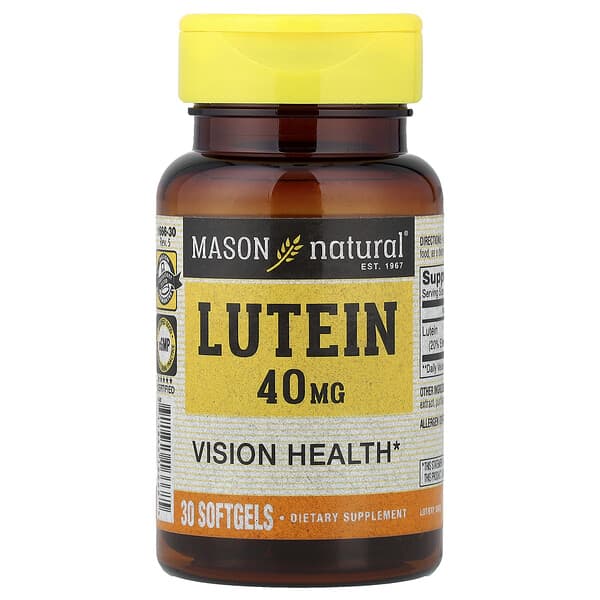 Mason Natural Lutein, 40 mg, 30 Softgels