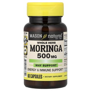 Mason Natural, 천연 허브 모링가, 500mg, 캡슐 60정