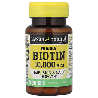 Mason Natural, Mega Biotin, 10,000 mcg, 50 Softgels