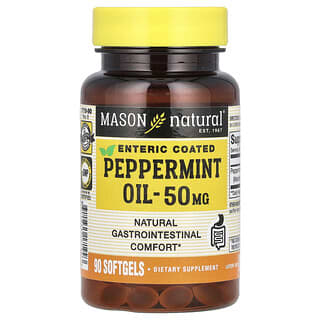 Mason Natural, Huile essentielle de menthe poivrée, 50 mg, 90 gélules