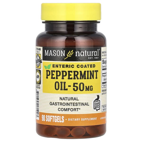 Peppermint Oil, Enteric Coated, 50 mg, 90 Softgels