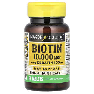 Mason Natural, Biotin Plus Keratin, 60 Tablets