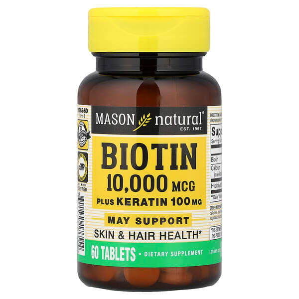 Mason Natural, Biotin Plus Keratin, 60 Tablets