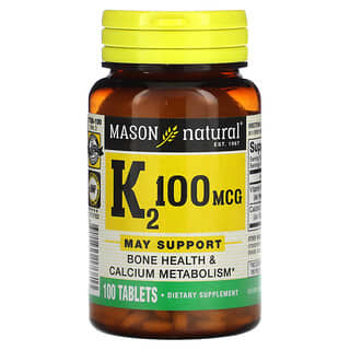 Mason Natural, Vitamina K2, 100 mcg, 100 comprimidos