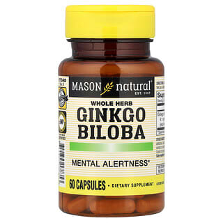 Mason Natural, Whole Herb Ginkgo Biloba, 60 Capsules (125 mg per Capsule)