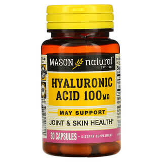 Mason Natural, Ácido Hialurônico, 100 mg, 30 Cápsulas