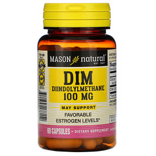 Mason Natural, DIM Diindolylmethane, 100 mg, 60 Cápsulas