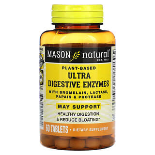 Mason Natural, Plant-Based Ultra Digestive Enzymes, 60 Tablets
