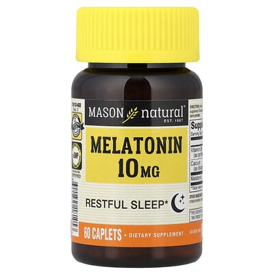Mason Natural, Melatonin, 10 mg, 60 Caplets