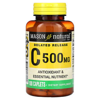 Mason Natural, ビタミンC、Delayed Release、500mg、カプレット100粒