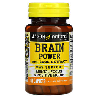 Mason Natural, Brain Power，含鼠尾草提取物，60 片囊片
