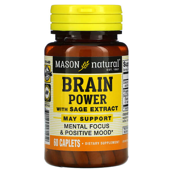 Mason Natural, Brain Power with Sage Extract, 60 Caplets
