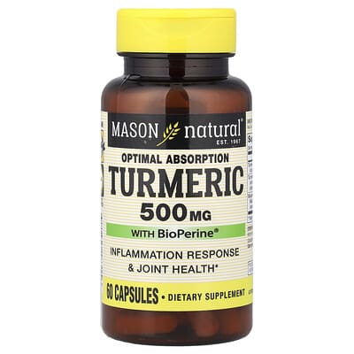 Mason Natural, High Absorption Turmeric Capsules with BioPerine®, 60 Capsules