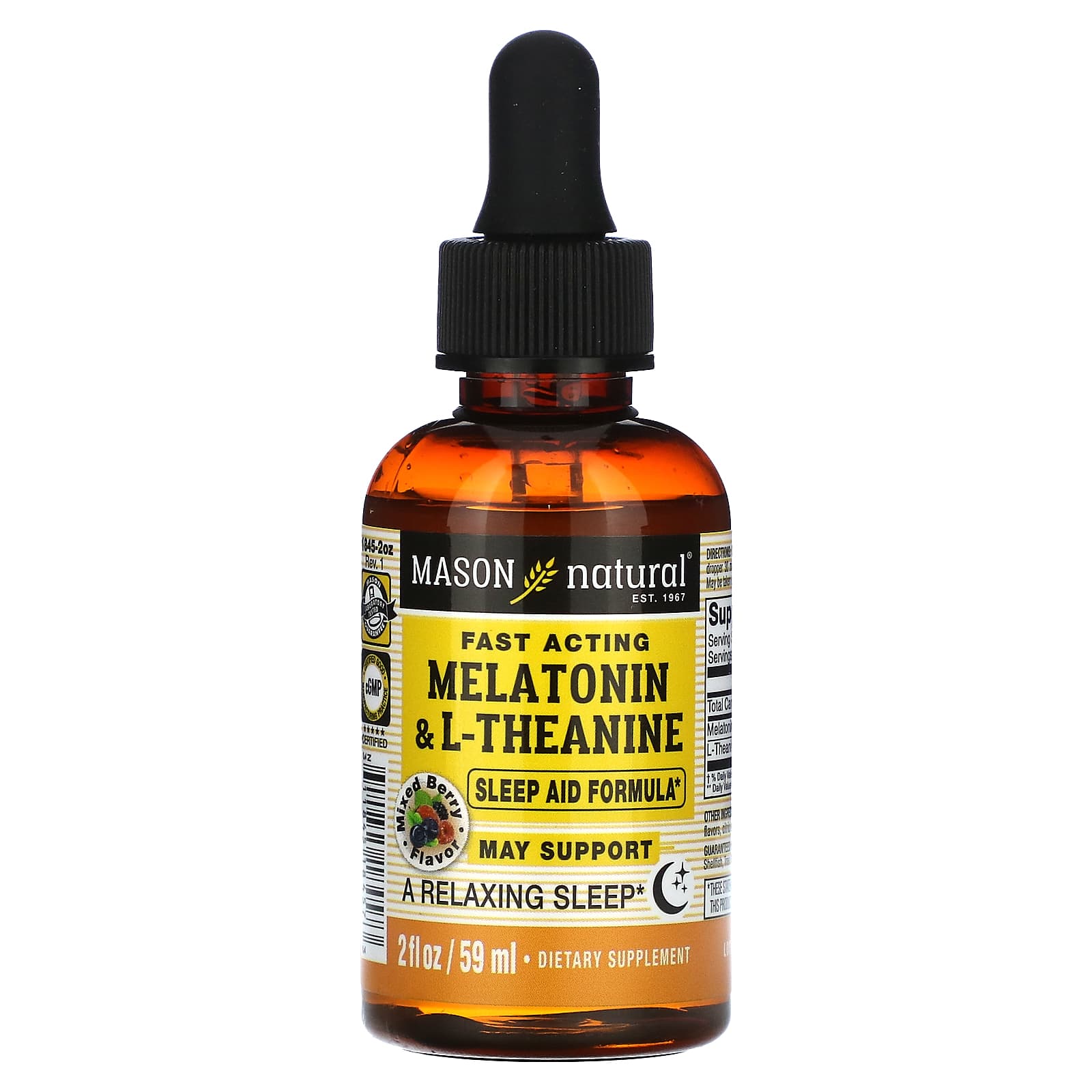Mason Natural, Fast Acting Melatonin & LTheanine Sleep Aid Formula