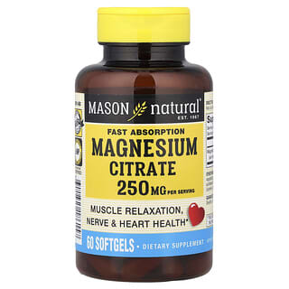 Mason Natural, Magnesium Citrate, 60 Softgels (125 mg per Softgel)