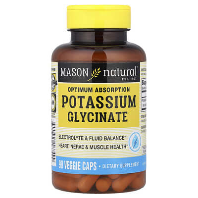 Mason Natural, Optimum Absorption Potassium Glycinate, 90 Vegetarian Capsules