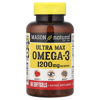 مايسن ناتورالز‏, Ultra Max Omega3 ، 60 كبسولة هلامية (600 ملجم لكل كبسولة هلامية)