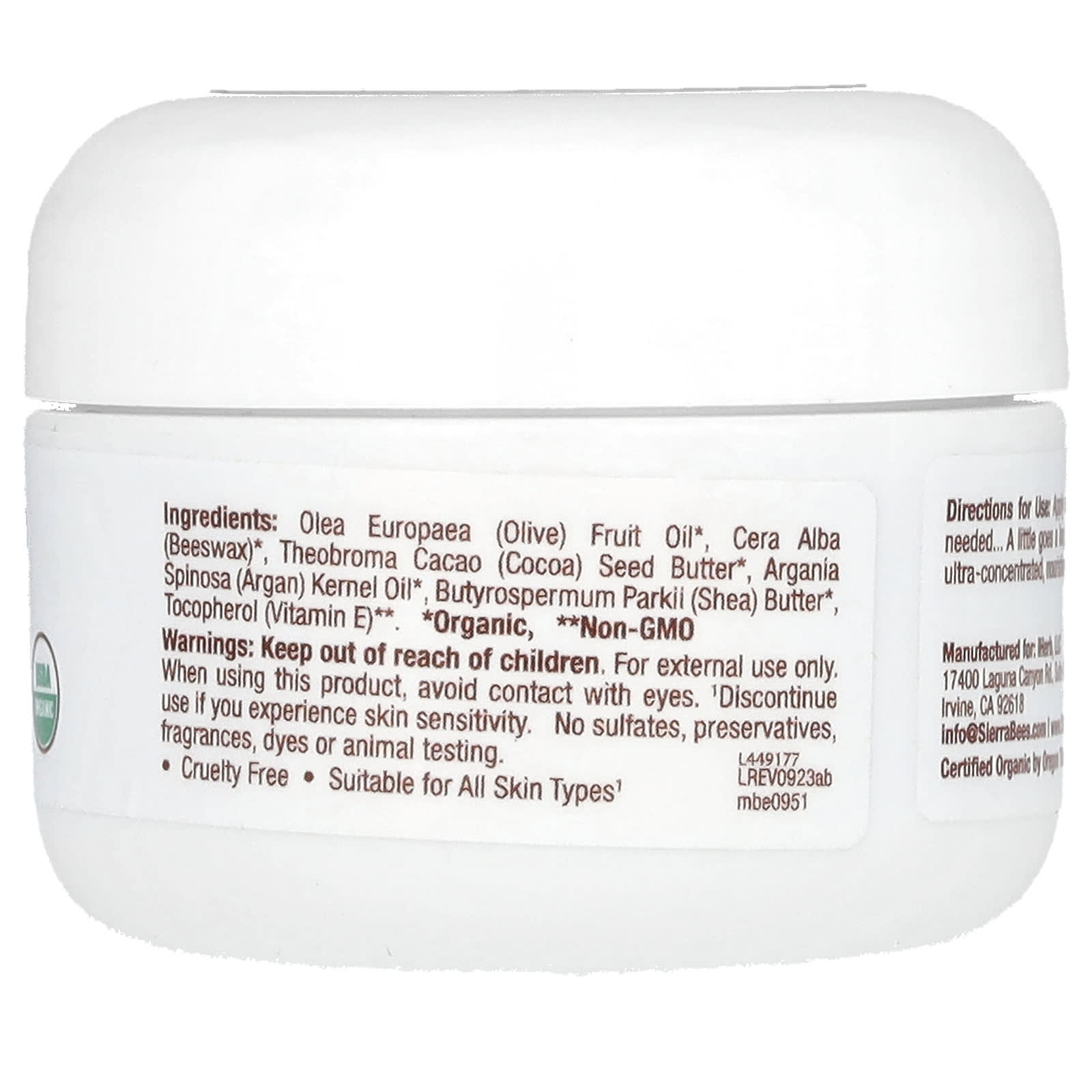 Sierra Bees, Argan Balm with Cocoa & Shea Butters, 1 oz (28 g)