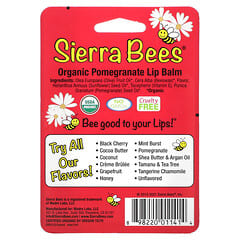 Sierra Bees, ลิปบาล์มออร์แกนิก กลิ่นทับทิม บรรจุ 4 แท่ง แท่งละ 0.15 ออนซ์ (4.25 ก.)
