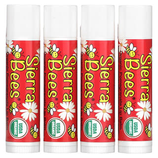 Sierra Bees, Baumes à lèvres biologiques, Grenade, 4 pièces, 4,25 g chacun