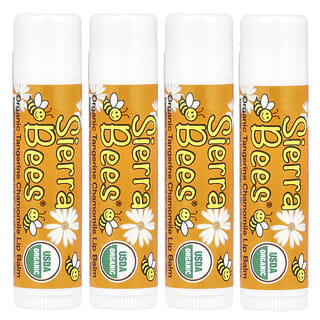 Sierra Bees, Baume à lèvres biologique, camomille mandarine, 4 paquets de 4,25 g (0,15 oz) chacun