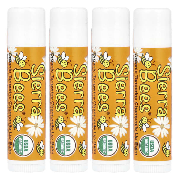 Sierra Bees, 유기농 립 밤, 감귤 카모마일, 4팩, .15 oz (4.25 g) 각