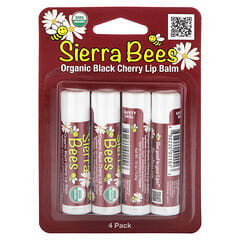 Sierra Bees, Organic Lip Balms, Black Cherry, 4 Pack, 0.15 oz (4.25 g) Each