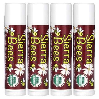 Sierra Bees, Органические бальзамы для губ, с запахом черешни, 4 в упаковке, 4,25 г (15 унций) каждый