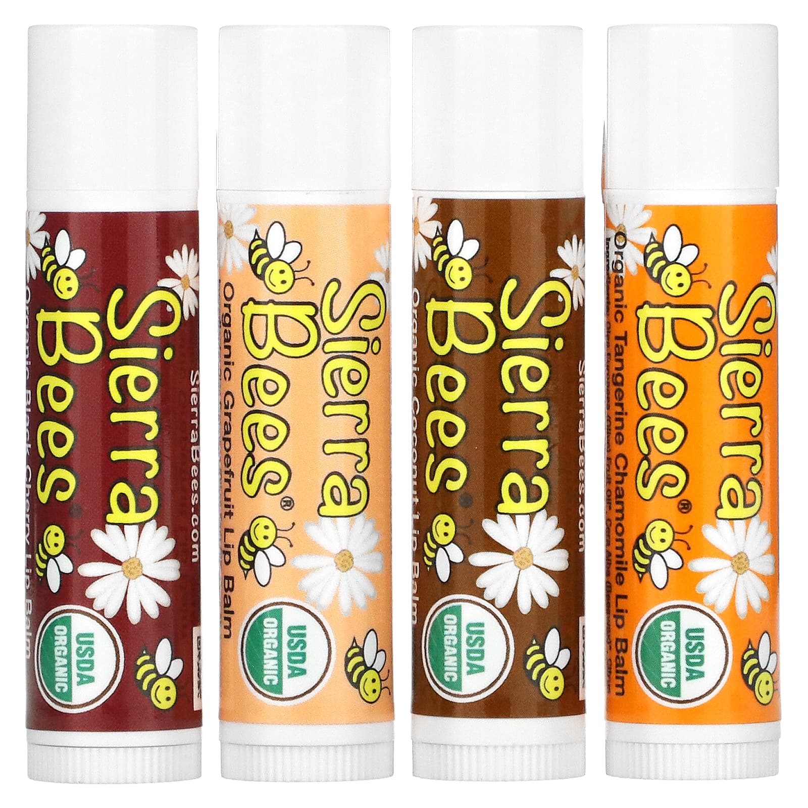 Sierra Bees, オーガニックリップクリームバリューパック、パック4種類、各4.25g
