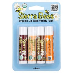 Sierra Bees, Organic Lip Balm Variety Pack, 4 Pack, 0.15 oz (4.25 g) Each