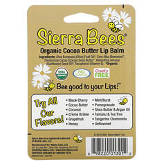 Sierra Bees, Organic Lip Balms, Cocoa Butter, 4 Pack, 0.15 oz (4.25 g) Each