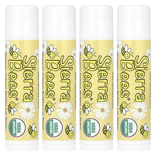 Sierra Bees, Organic Lip Balms, Bio-Lippenbalsam, Creme Brulee (Vanille), 4er-Pack, 4,25 g (0,15 oz.) pro Stück