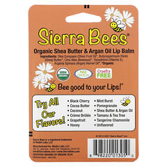 Sierra Bees, Organic Lip Balms, Shea Butter & Argan Oil, 4 Pack, 0.15 oz (4.25 g) Each