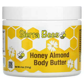Sierra Bees, Manteca corporal de miel y almendras, 114 g (4 oz)
